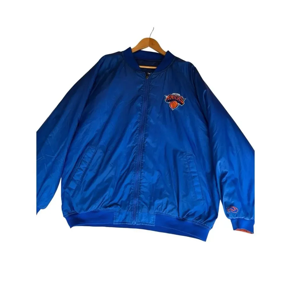 Vintage NY Knicks NBA Reversible Quilted Embroidered Varsity Jacket - Sz XXL - Picture 13 of 16